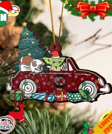 NCAA South Carolina Gamecocks And Baby Yoda Christmas Ornament 2023 Christmas Tree Decorations