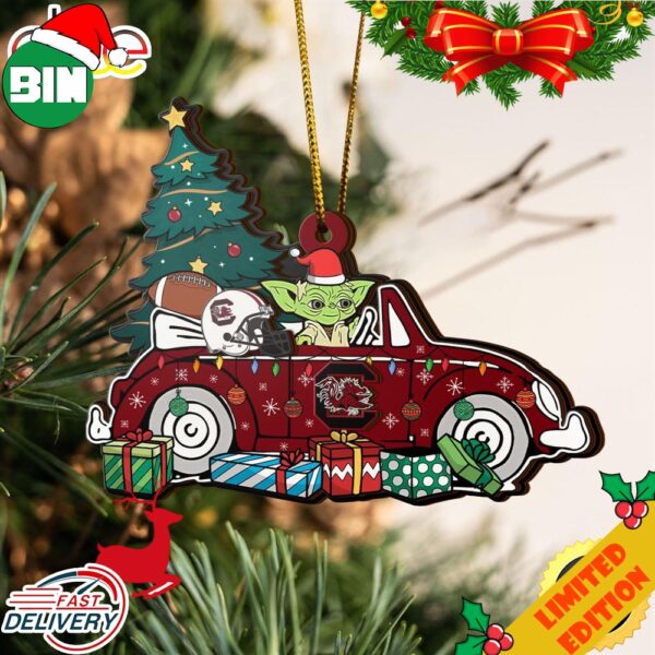 NCAA South Carolina Gamecocks And Baby Yoda Christmas Ornament 2023 Christmas Tree Decorations