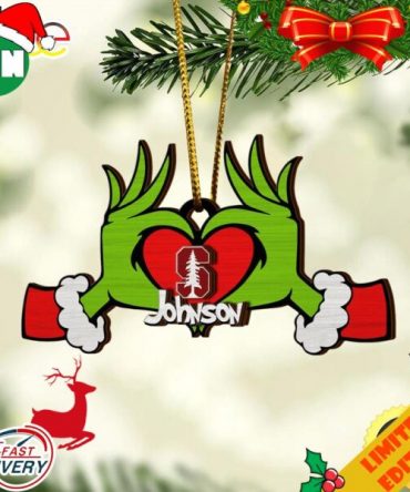 NCAA Stanford Cardinal And Grinch Christmas Ornament Custom Your Name 2023 Christmas Tree Decorations