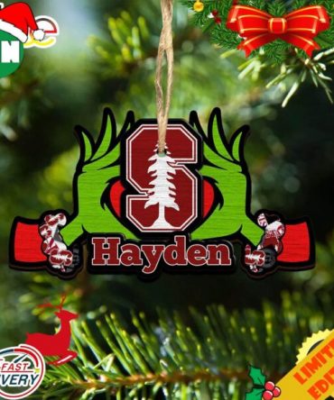 NCAA Stanford Cardinal Grinch Christmas Ornament Personalized Your Name 2023 Christmas Tree Decorations