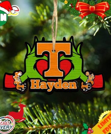 NCAA Tennessee Volunteers Grinch Christmas Ornament Personalized Your Name 2023 Christmas Tree Decorations