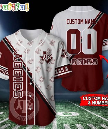 NCAA Texas A&ampM Aggies Baseball Jersey, Custom Sport Jersey Shirt