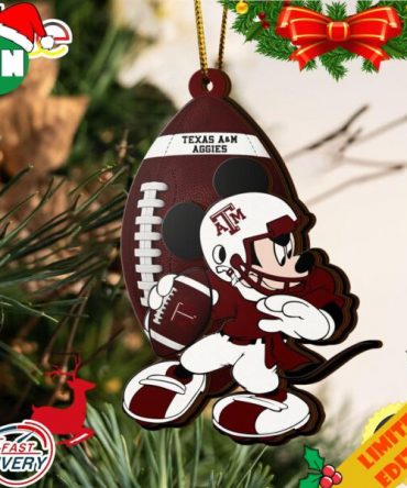 NCAA Texas AM Aggies Mickey Mouse Christmas Ornament 2023 Christmas Tree Decorations
