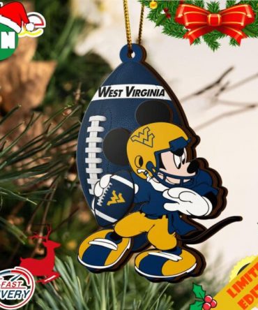 NCAA West Virginia Mountaineers Mickey Mouse Christmas Ornament 2023 Christmas Tree Decorations