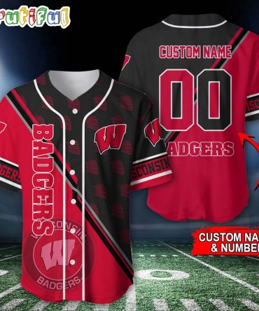 NCAA Wisconsin Badgers Baseball Jersey, Custom Sport Jersey Shirt