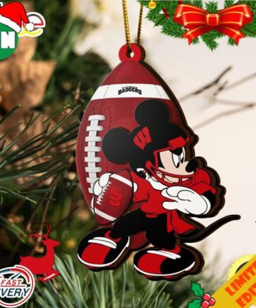 NCAA Wisconsin Badgers Mickey Mouse Christmas Ornament 2023 Christmas Tree Decorations