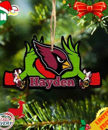 NFL Arizona Cardinals Grinch Christmas Ornament Personalized Your Name 2023 Christmas Tree Decorations