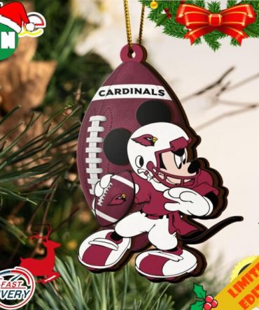 NFL Arizona Cardinals Mickey Mouse Christmas Ornament 2023 Christmas Tree Decorations