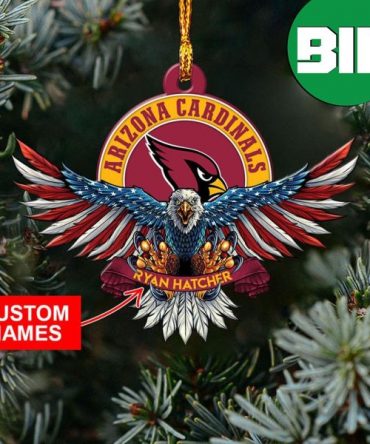 NFL Arizona Cardinals Xmas Ornament American US Eagle Personalized Name Christmas Gift