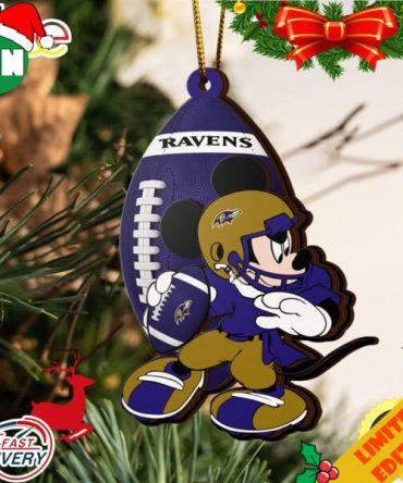 NFL Baltimore Ravens Mickey Mouse Christmas Ornament 2023 Christmas Tree Decorations