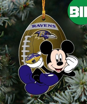 NFL Baltimore Ravens Xmas Mickey Custom Name Christmas Tree Decorations Ornament
