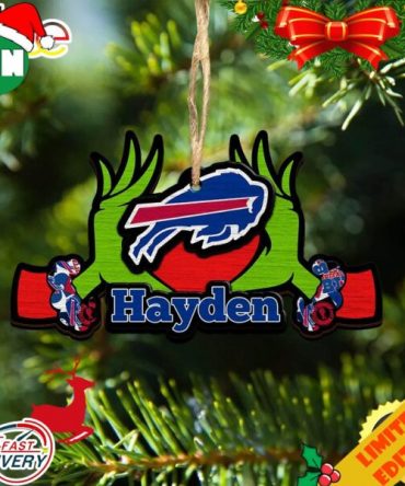 NFL Buffalo Bills Grinch Christmas Ornament Personalized Your Name 2023 Christmas Tree Decorations