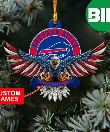 NFL Buffalo Bills Xmas Gift Pine Tree Decorations American US Eagle Personanlized Name Ornament