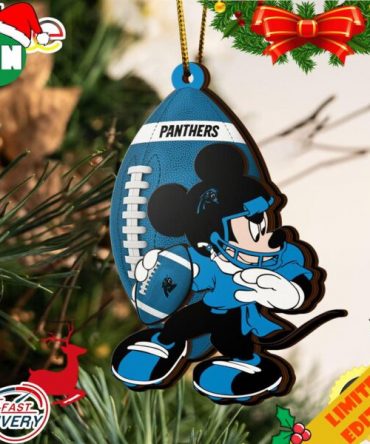 NFL Carolina Panthers Mickey Mouse Christmas Ornament 2023 Christmas Tree Decorations