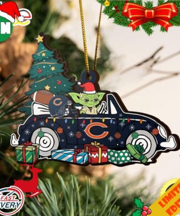 NFL Chicago Bears And Baby Yoda Christmas Ornament 2023 Christmas Tree Decorations