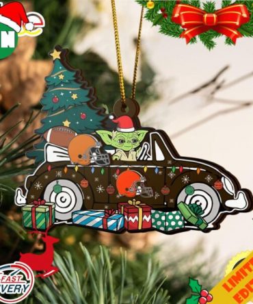 NFL Cleveland Browns And Baby Yoda Christmas Ornament 2023 Christmas Tree Decorations