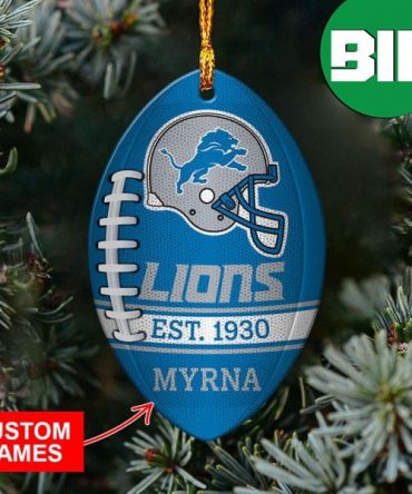 NFL Detroit Lions Christmas Tree Decorations Custom Name Xmas Gift Unique Ornament
