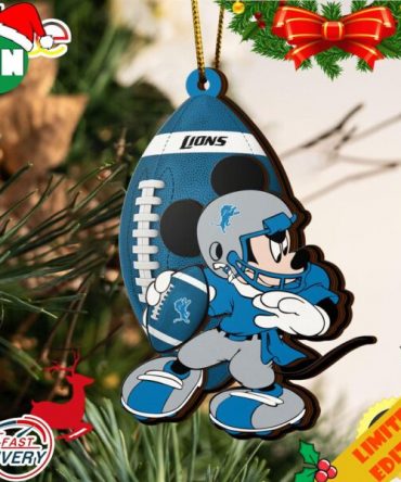 NFL Detroit Lions Mickey Mouse Christmas Ornament 2023 Christmas Tree Decorations