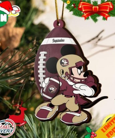 NFL Florida State Seminoles Mickey Mouse Christmas Ornament 2023 Christmas Tree Decorations