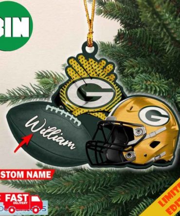 NFL Green Bay Packers Custom Number Rugby Ball Helmet Custom Shaped 2023 Ornament