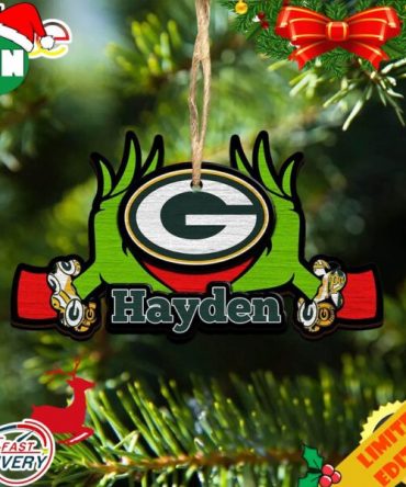 NFL Green Bay Packers Grinch Christmas Ornament Personalized Your Name 2023 Christmas Tree Decorations