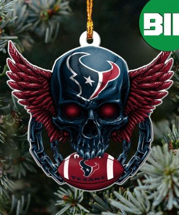 NFL Houston Texans Xmas Gift For Fans Christmas Tree Decorations Skull Ornament