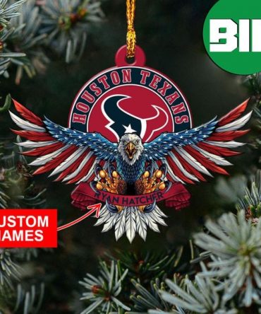 NFL Houston Texans Xmas Gift For Fans Christmas Tree Decorations US Eagle Custom Name Ornament