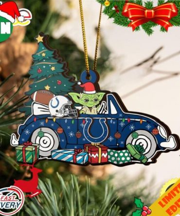 NFL Indianapolis Colts And Baby Yoda Christmas Ornament 2023 Christmas Tree Decorations