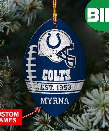 NFL Indianapolis Colts Xmas Gift Football For Fans Christmas Tree Decorations Custom Name Ornament