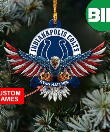 NFL Indianapolis Colts Xmas Gift For Fans Christmas Tree Decorations US Eagle American Custom Name Ornament