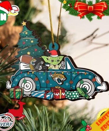 NFL Jacksonville Jaguars And Baby Yoda Christmas Ornament 2023 Christmas Tree Decorations