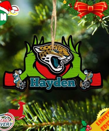 NFL Jacksonville Jaguars Grinch Christmas Ornament Personalized Your Name 2023 Christmas Tree Decorations