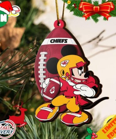 NFL Kansas City Chiefs Mickey Mouse Christmas Ornament 2023 Christmas Tree Decorations