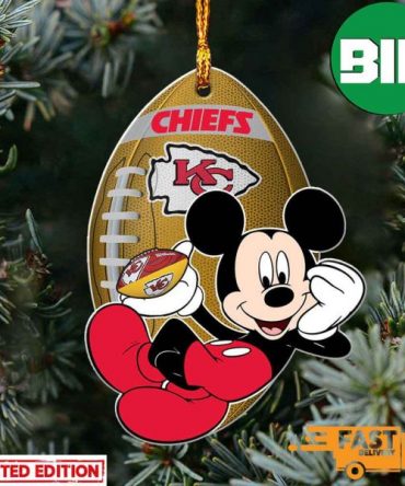 NFL Kansas City Chiefs Xmas Mickey Mouse Custom Name Disney Tree Decorations Ornament