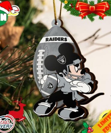 NFL Las Vegas Raiders Mickey Mouse Christmas Ornament 2023 Christmas Tree Decorations