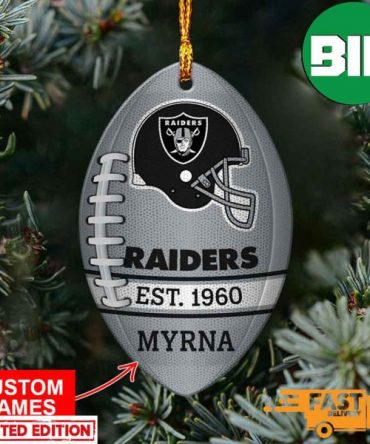 NFL Las Vegas Raiders Xmas Custom Name Tree Decorations Ornament