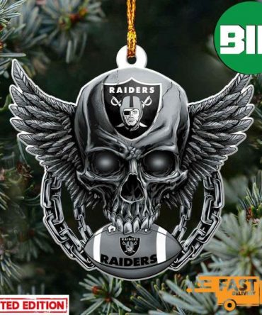 NFL Las Vegas Raiders Xmas Skull Decorations Pine Tree 2023 Ornament