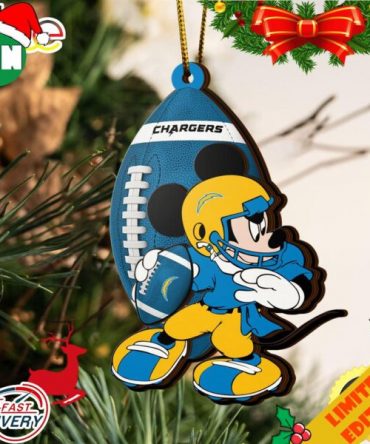 NFL Los Angeles Chargers Mickey Mouse Christmas Ornament 2023 Christmas Tree Decorations