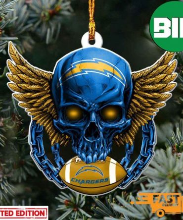 NFL Los Angeles Chargers Xmas Skull Gift For Christmas Gift Ornament