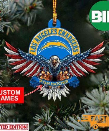 NFL Los Angeles Chargers Xmas Tree Decorations American US Eagle Personalized Name Ornament