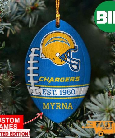 NFL Los Angeles Chargers Xmas Tree Decorations Custom Name Gift For Fans Ornament