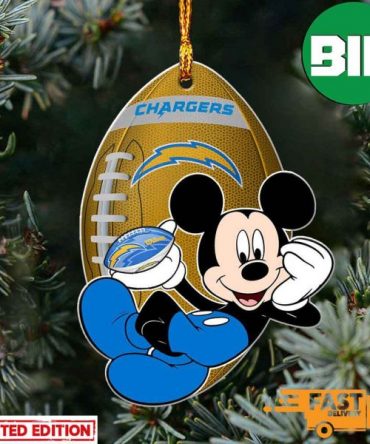 NFL Los Angeles Chargers Xmas Tree Decorations Mickey Mouse Disney Gift Custom Name Ornament