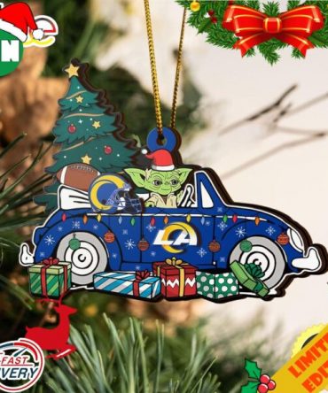 NFL Los Angeles Rams And Baby Yoda Christmas Ornament 2023 Christmas Tree Decorations