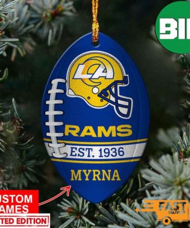 NFL Los Angeles Rams Xmas Gift Custom Name Christmas Football Ornament