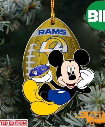 NFL Los Angeles Rams Xmas Mickey Custom Name Ornament