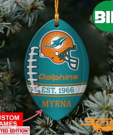 NFL Miami Dolphins Xmas Custom Name Tree Decorations Ornament