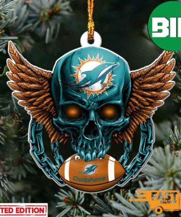 NFL Miami Dolphins Xmas Tree Christmas Decorations Skull Ornament