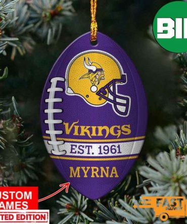 NFL Minnesota Vikings Xmas Custom Name Pine Tree Decorations Ornament