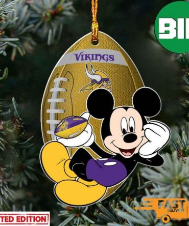 NFL Minnesota Vikings Xmas Mickey Custom Name Christmas Tree Decorations Ornament