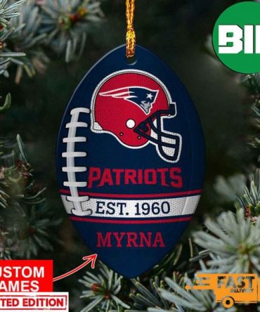 NFL New England Patriots Xmas Custom Name Ornament